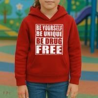 Red Ribbon Squad Week Be Yourself Be Unique Be Drug Free Kids Hoodie thumb 3