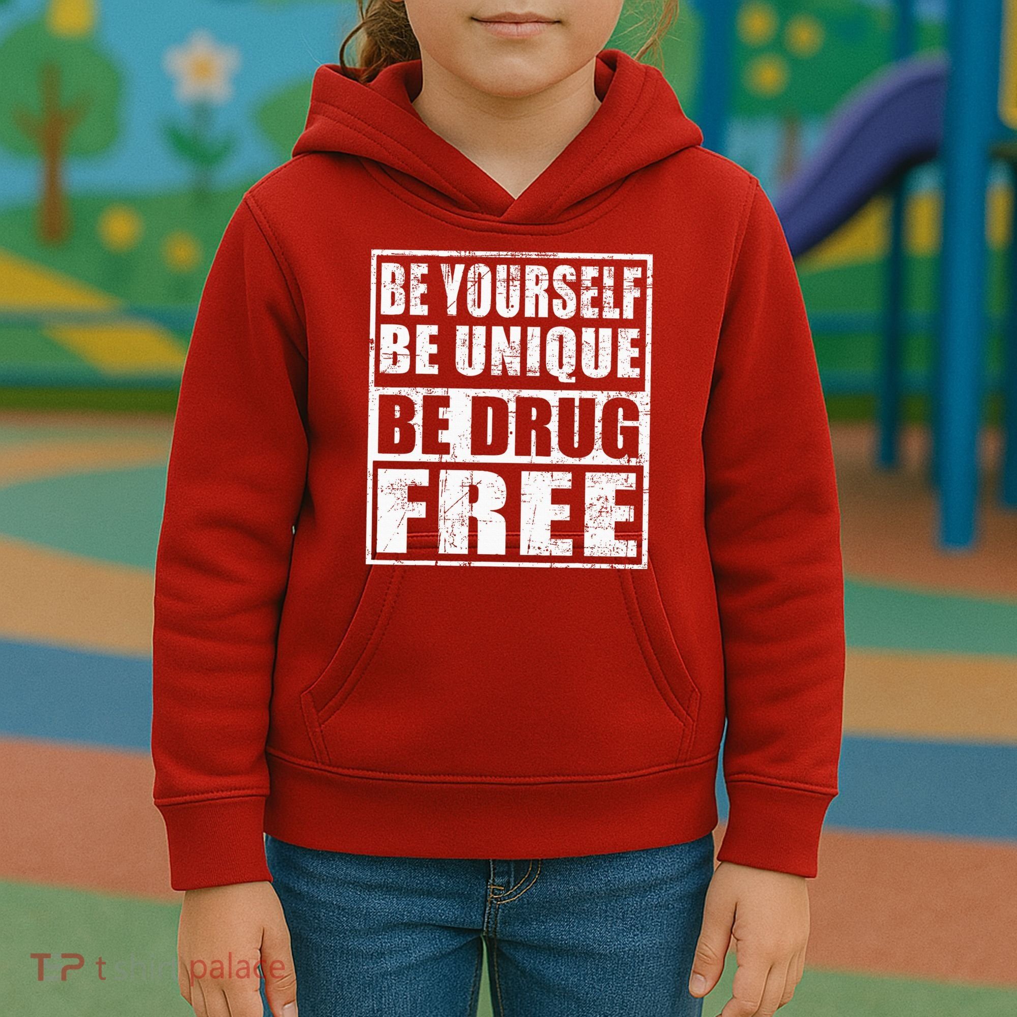 Red Ribbon Squad Week Be Yourself Be Unique Be Drug Free Kids Hoodie