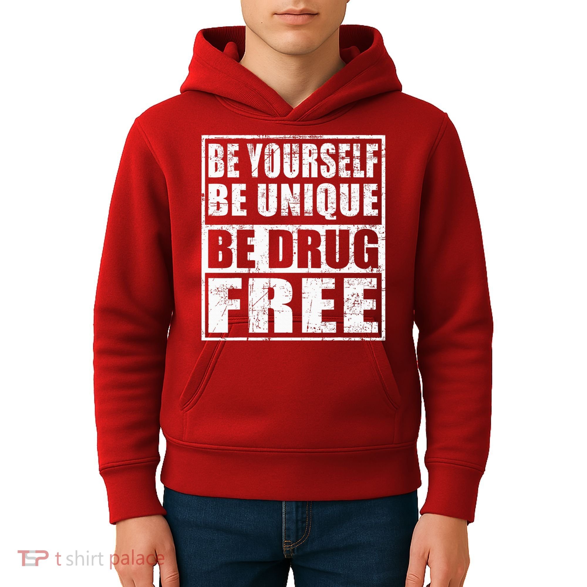 Red Ribbon Squad Week Be Yourself Be Unique Be Drug Free Kids Hoodie