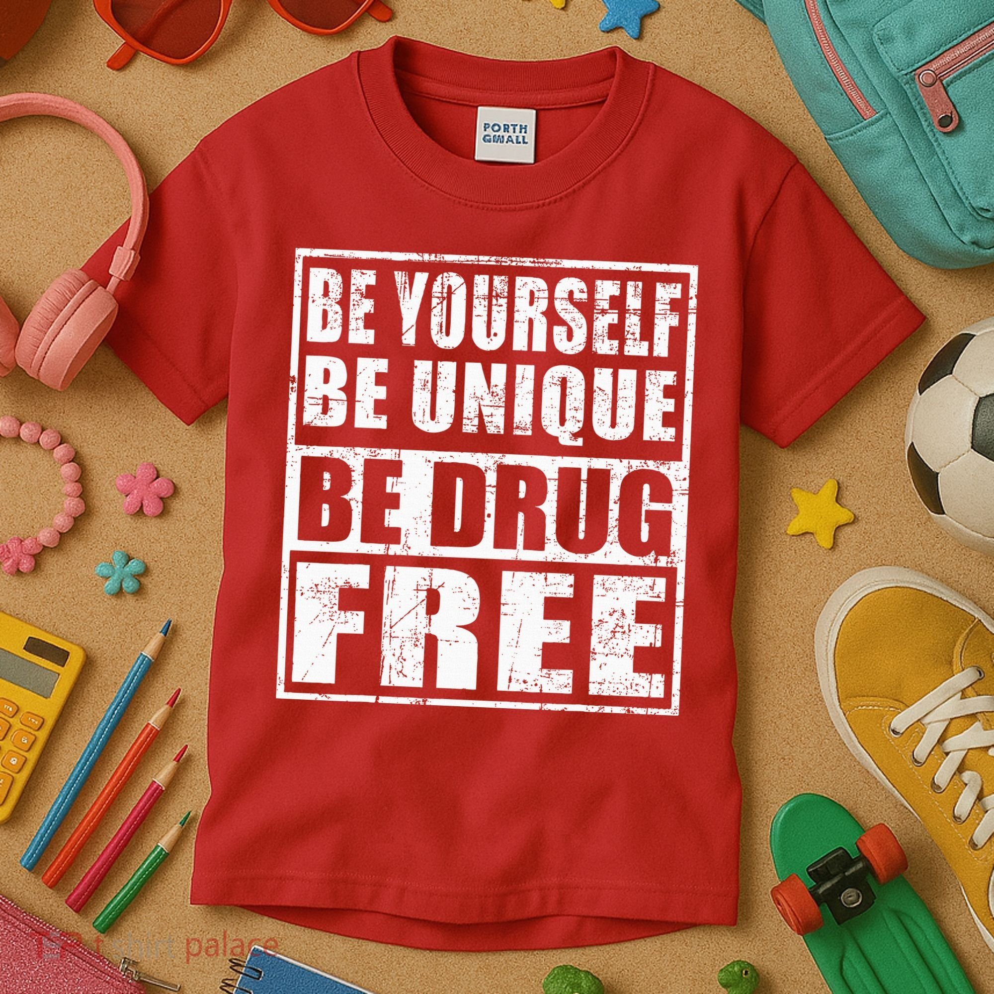 Red Ribbon Squad Week Be Yourself Be Unique Be Drug Free Kids T-Shirt