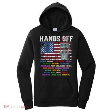 Resist Resistance Statue Of Liberty Hands Off Protest  Women's Hoodie