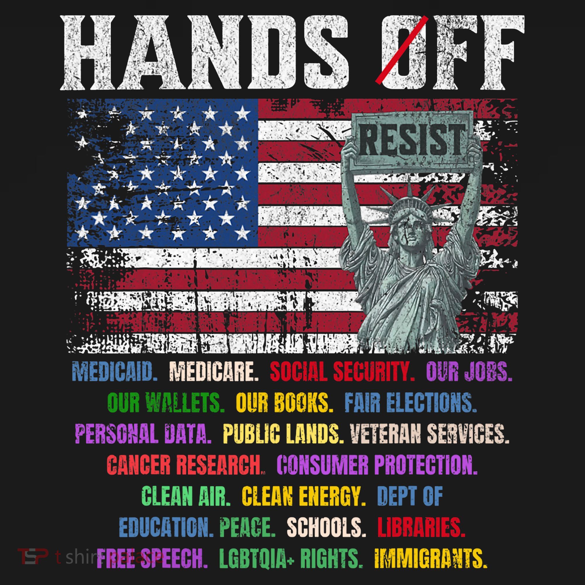 Resist Resistance Statue Of Liberty Hands Off Protest  Mousepad