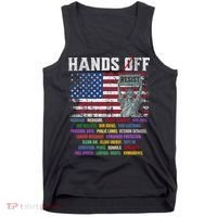 Resist Resistance Statue Of Liberty Hands Off Protest  Tank Top thumb 0