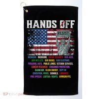 Resist Resistance Statue Of Liberty Hands Off Protest  Golf Towel thumb 0