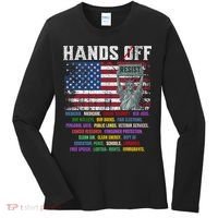 Resist Resistance Statue Of Liberty Hands Off Protest  Women's Long Sleeve Shirt thumb 0