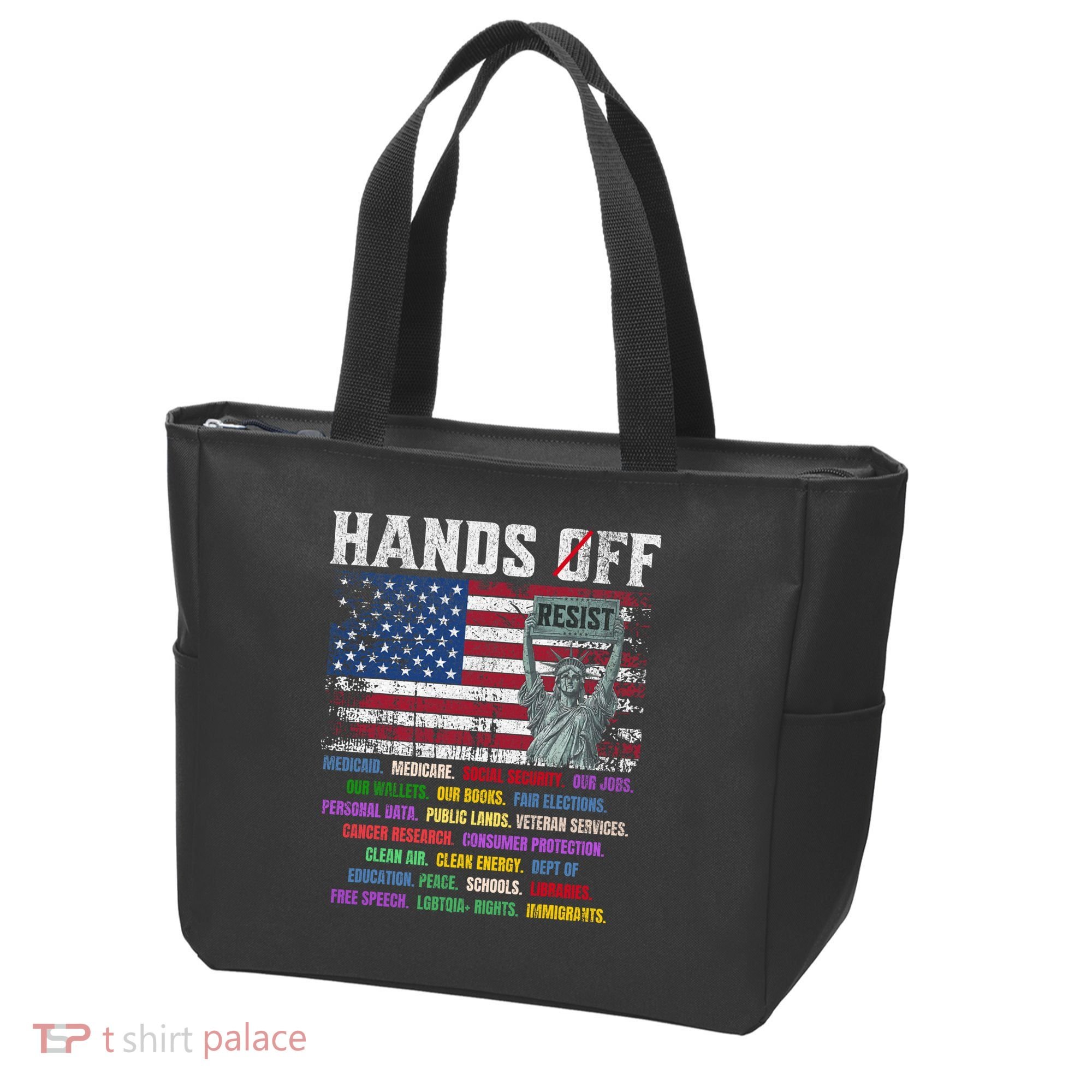 Resist Resistance Statue Of Liberty Hands Off Protest  Tote Bag