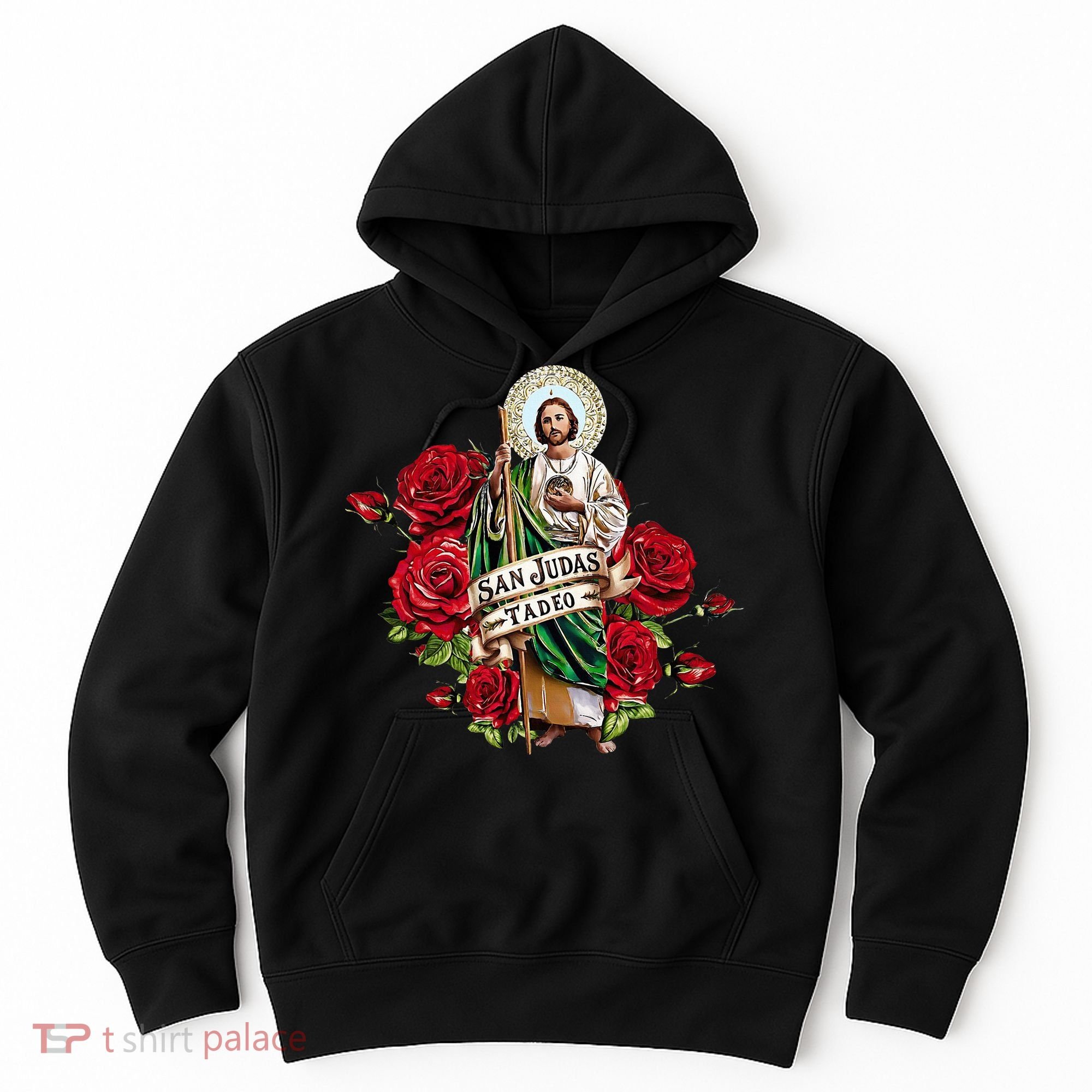 Red Roses San Judas Tadeo Con Bandera De MéXico Hoodie