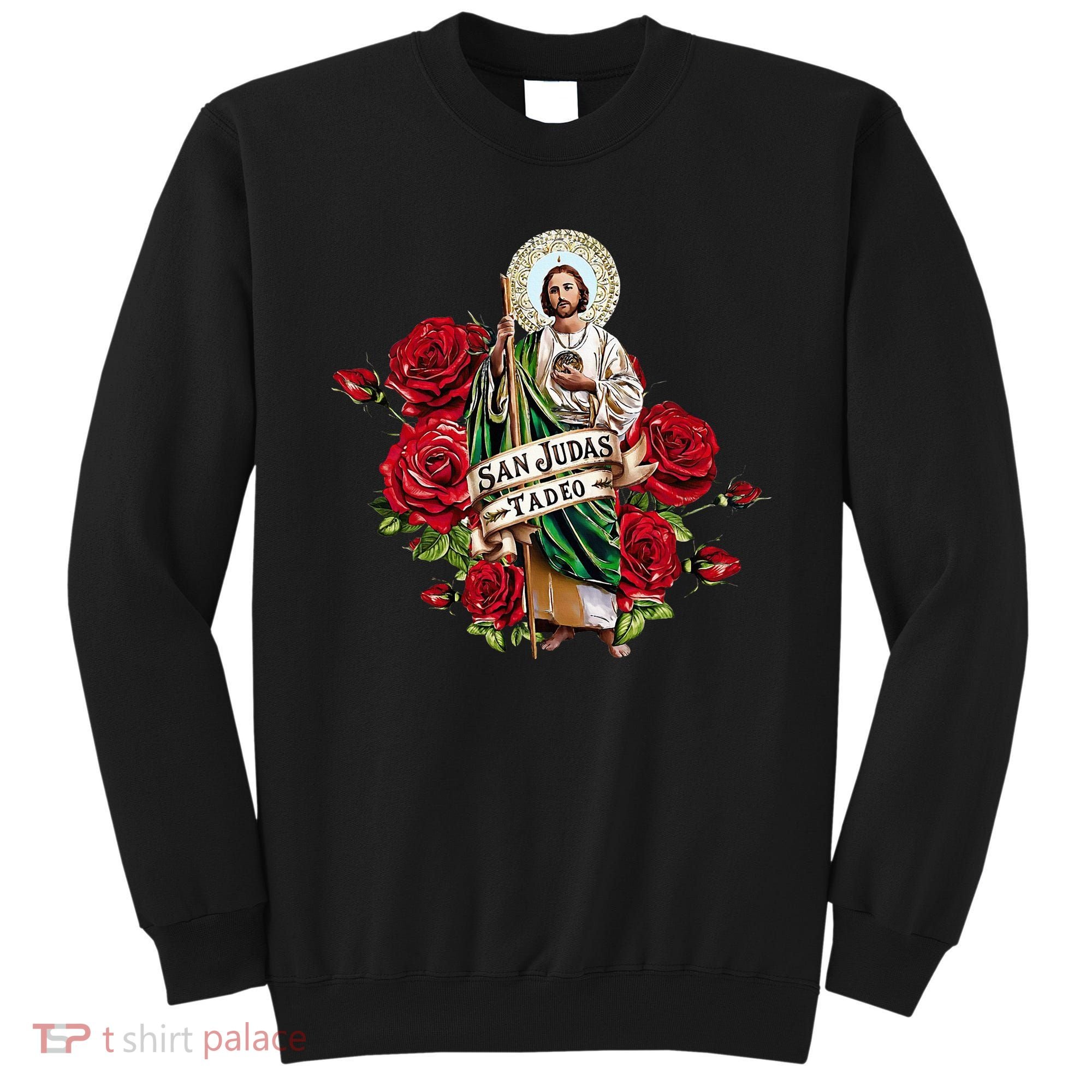 Red Roses San Judas Tadeo Con Bandera De MéXico Sweatshirt