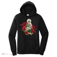 Red Roses San Judas Tadeo Con Bandera De MéXico Women's Hoodie thumb 0
