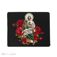Red Roses San Judas Tadeo Con Bandera De MéXico Mousepad thumb 0