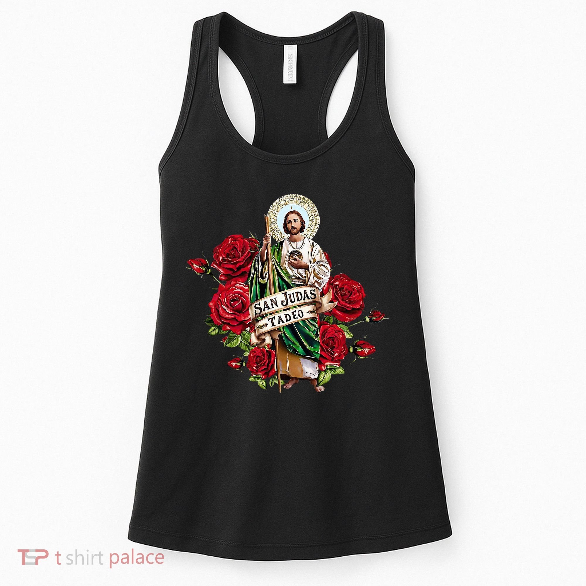 Red Roses San Judas Tadeo Con Bandera De MéXico Women's Tank Top