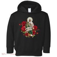 Red Roses San Judas Tadeo Con Bandera De MéXico Toddler Hoodie thumb 0
