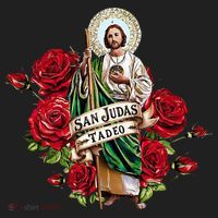 Red Roses San Judas Tadeo Con Bandera De MéXico Golf Towel thumb 3