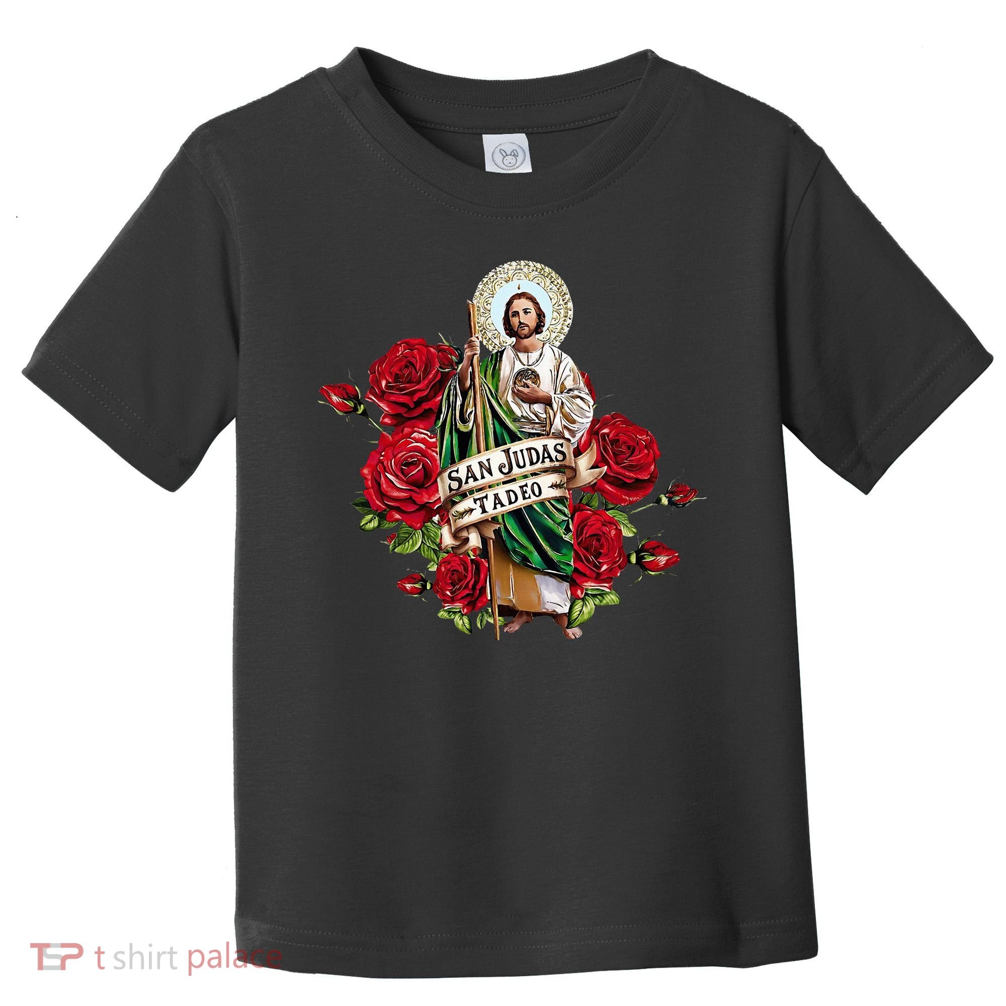 Red Roses San Judas Tadeo Con Bandera De MéXico Toddler T-Shirt
