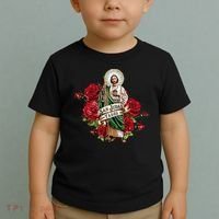 Red Roses San Judas Tadeo Con Bandera De MéXico Toddler T-Shirt thumb 2