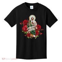 Red Roses San Judas Tadeo Con Bandera De MéXico Kids T-Shirt thumb 0
