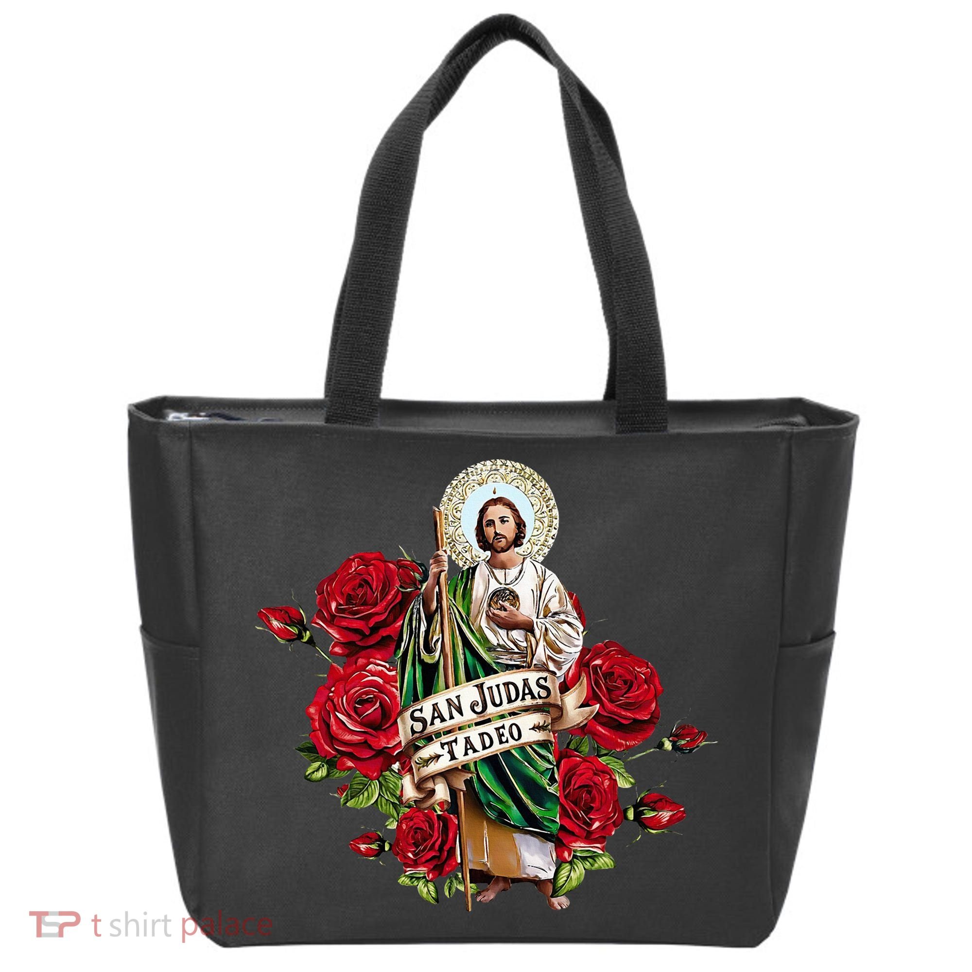 Red Roses San Judas Tadeo Con Bandera De MéXico Tote Bag