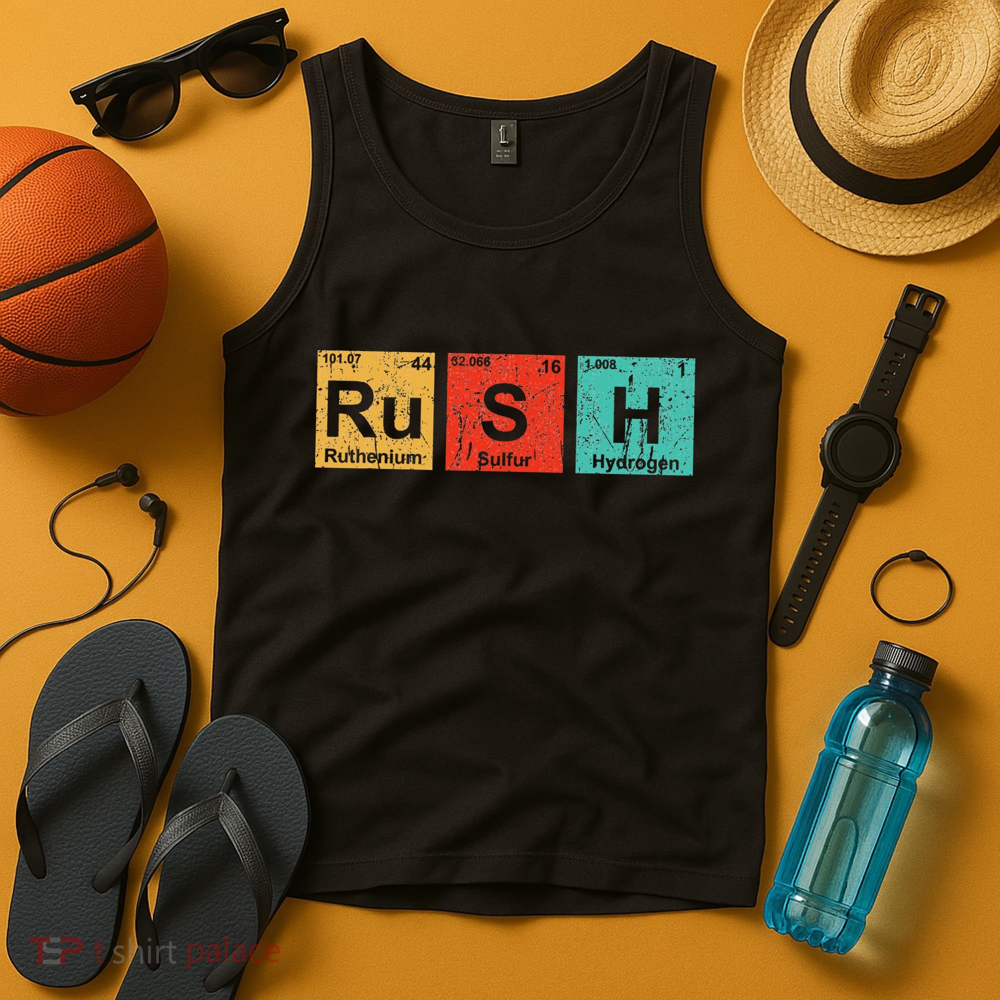 Rush (ru S H) Periodic Table Elements Tank Top