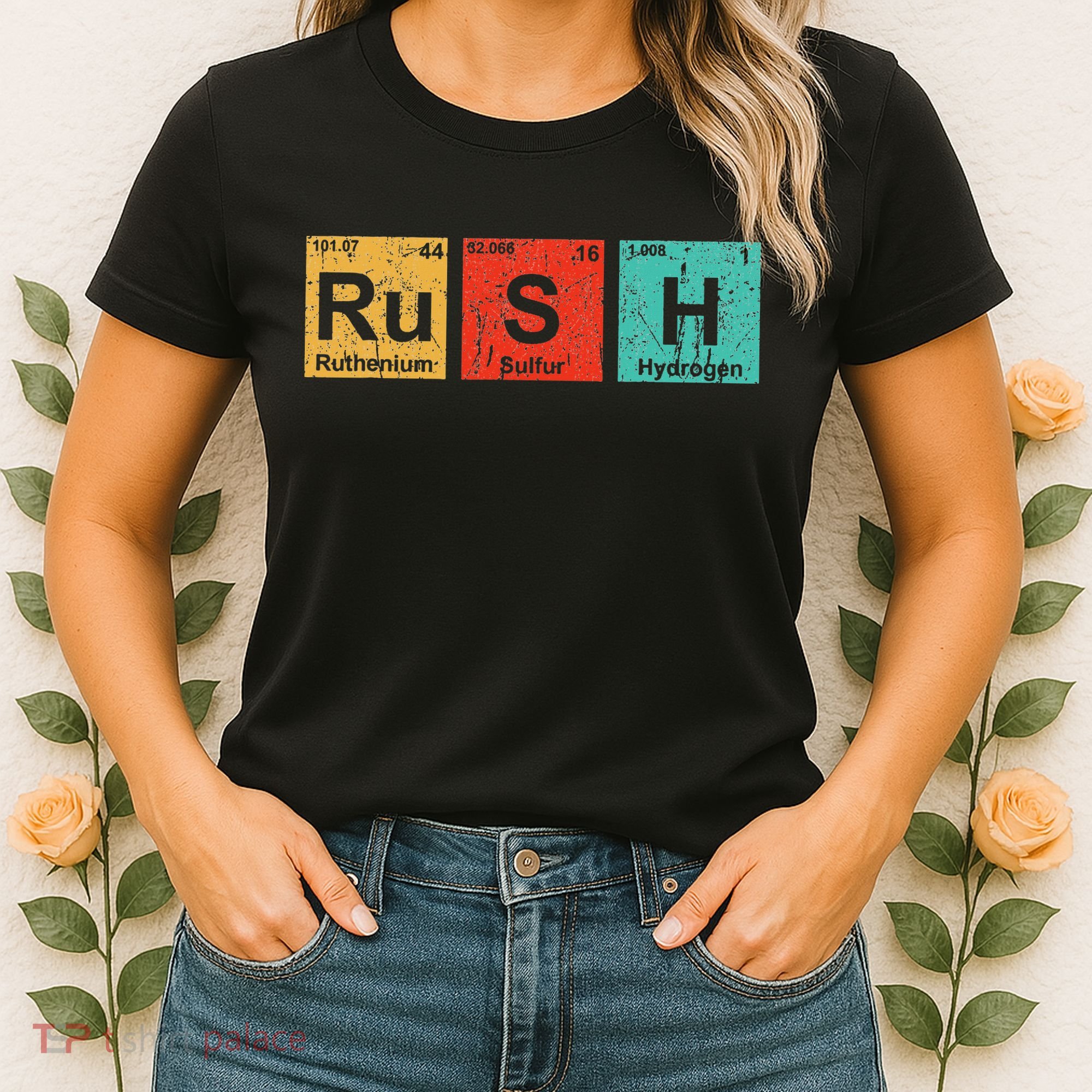 Rush (ru S H) Periodic Table Elements Women's T-Shirt