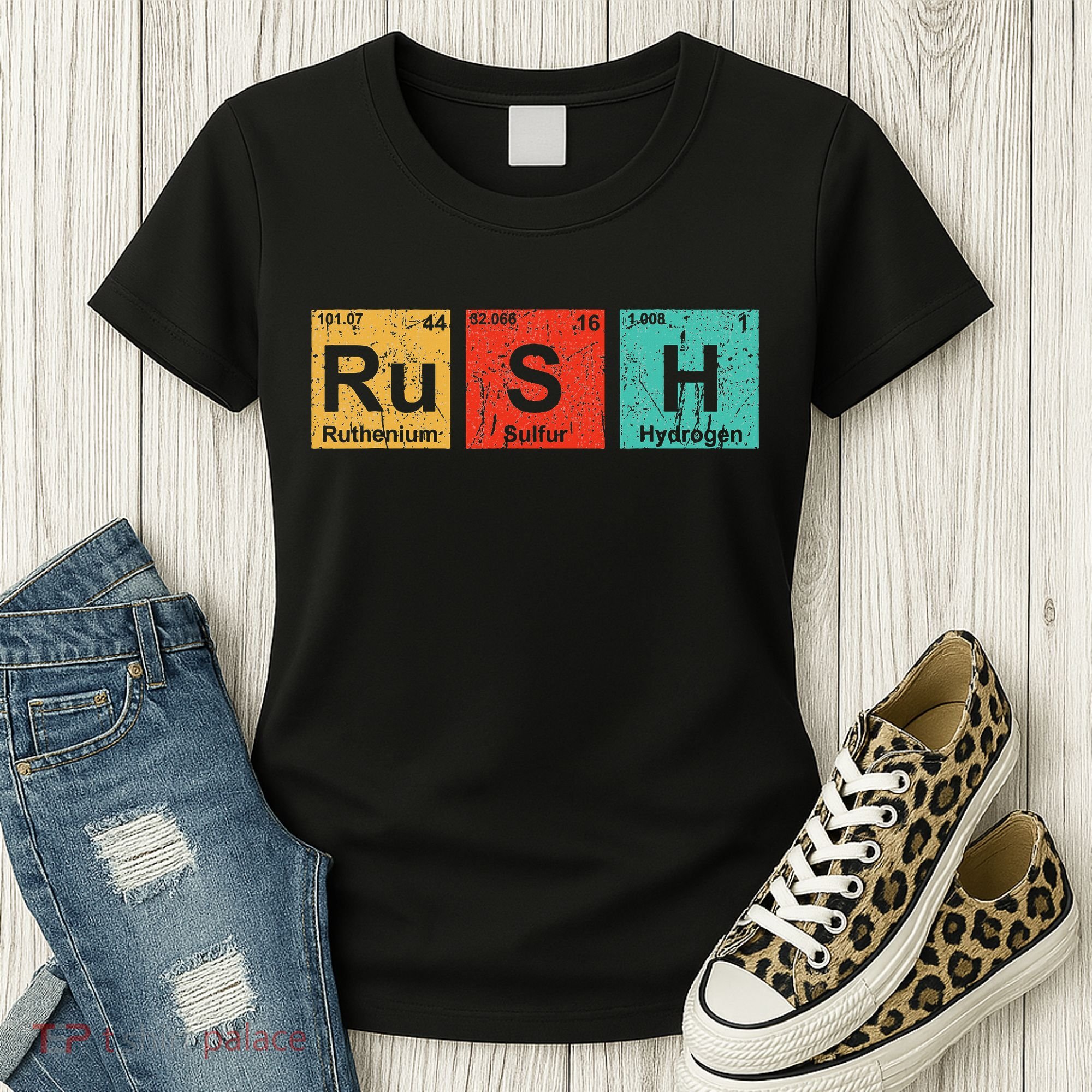 Rush (ru S H) Periodic Table Elements Women's T-Shirt