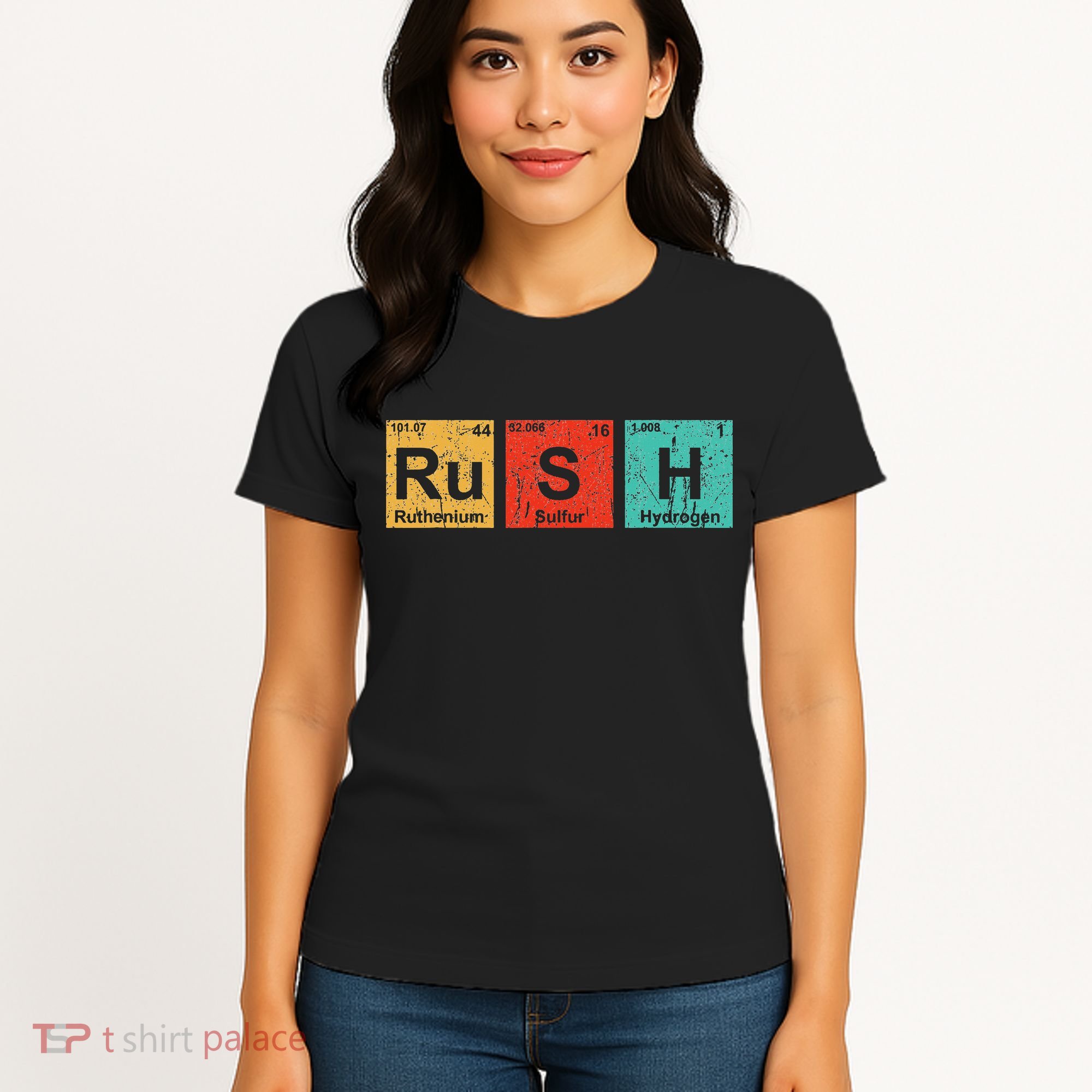 Rush (ru S H) Periodic Table Elements Women's T-Shirt