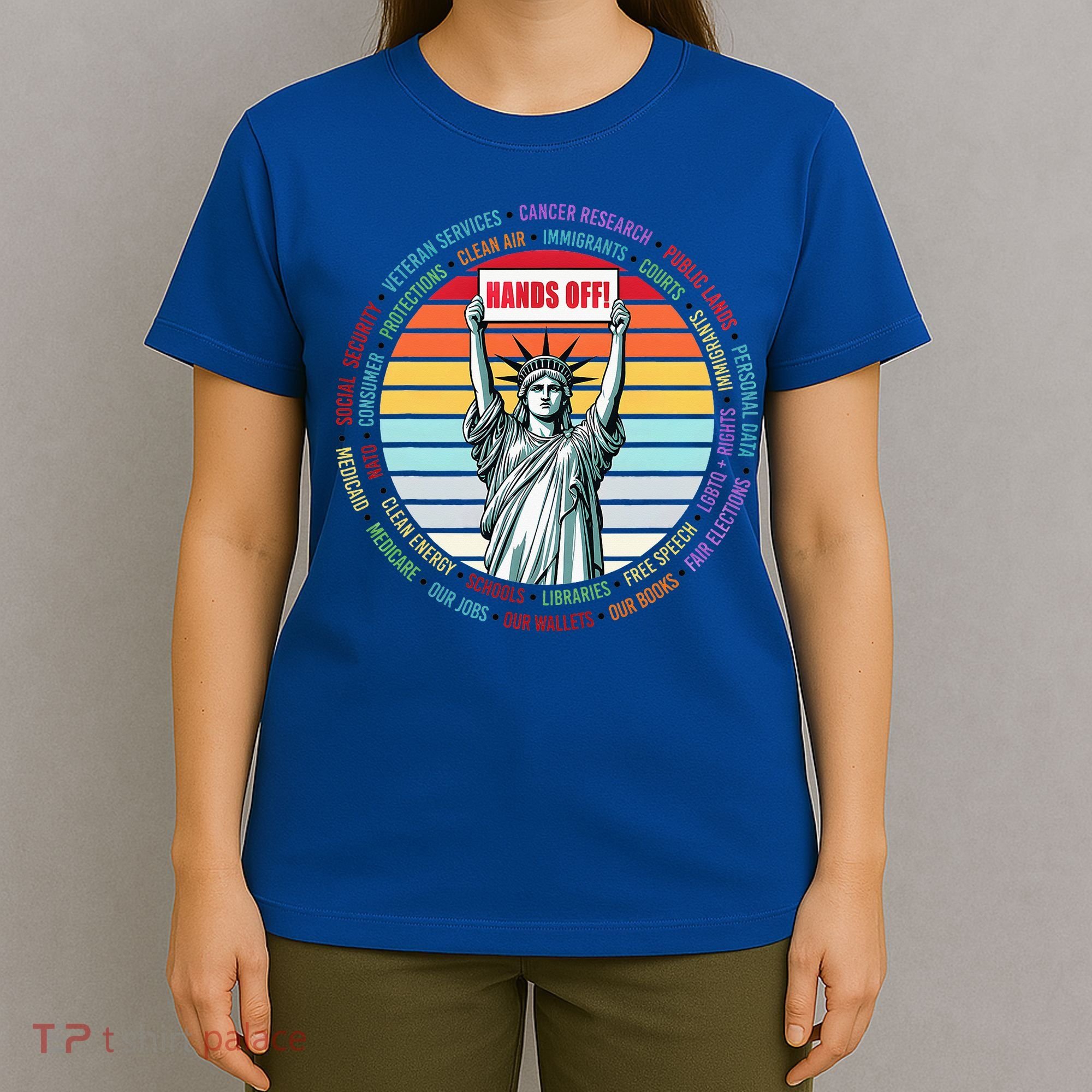 Resist Resistance Statue Of Liberty Hands Off Protest T-Shirt