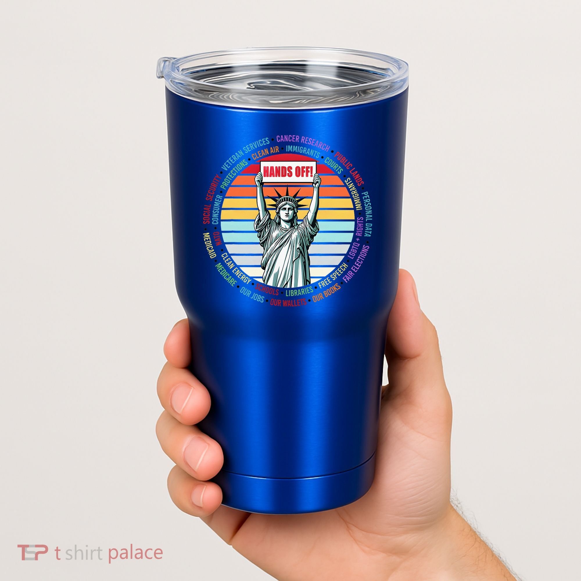 Resist Resistance Statue Of Liberty Hands Off Protest Tumbler