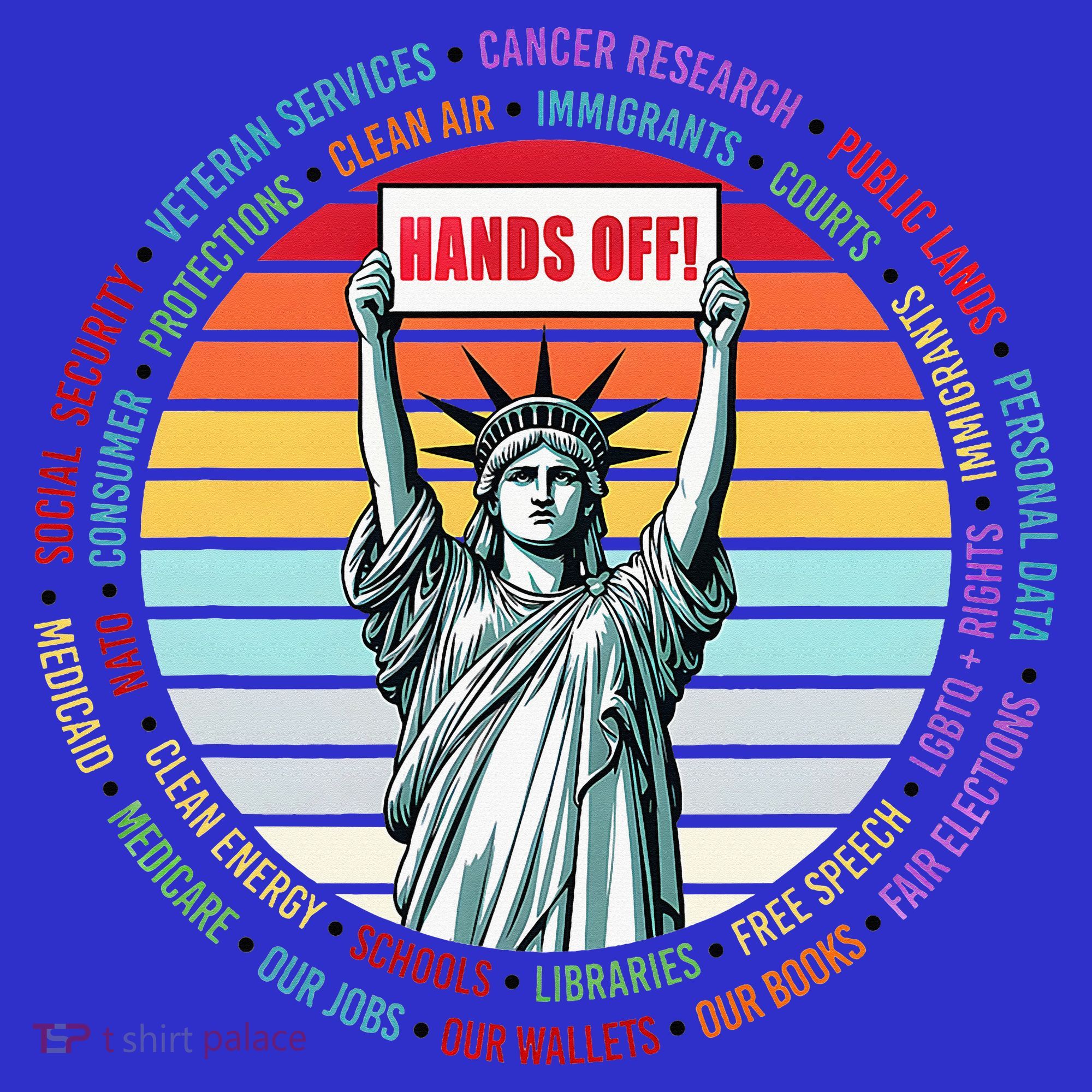 Resist Resistance Statue Of Liberty Hands Off Protest Women's Tank Top