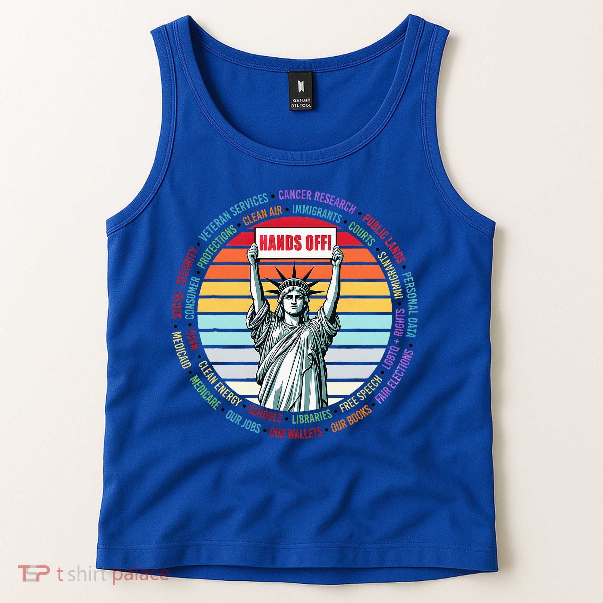 Resist Resistance Statue Of Liberty Hands Off Protest Tank Top