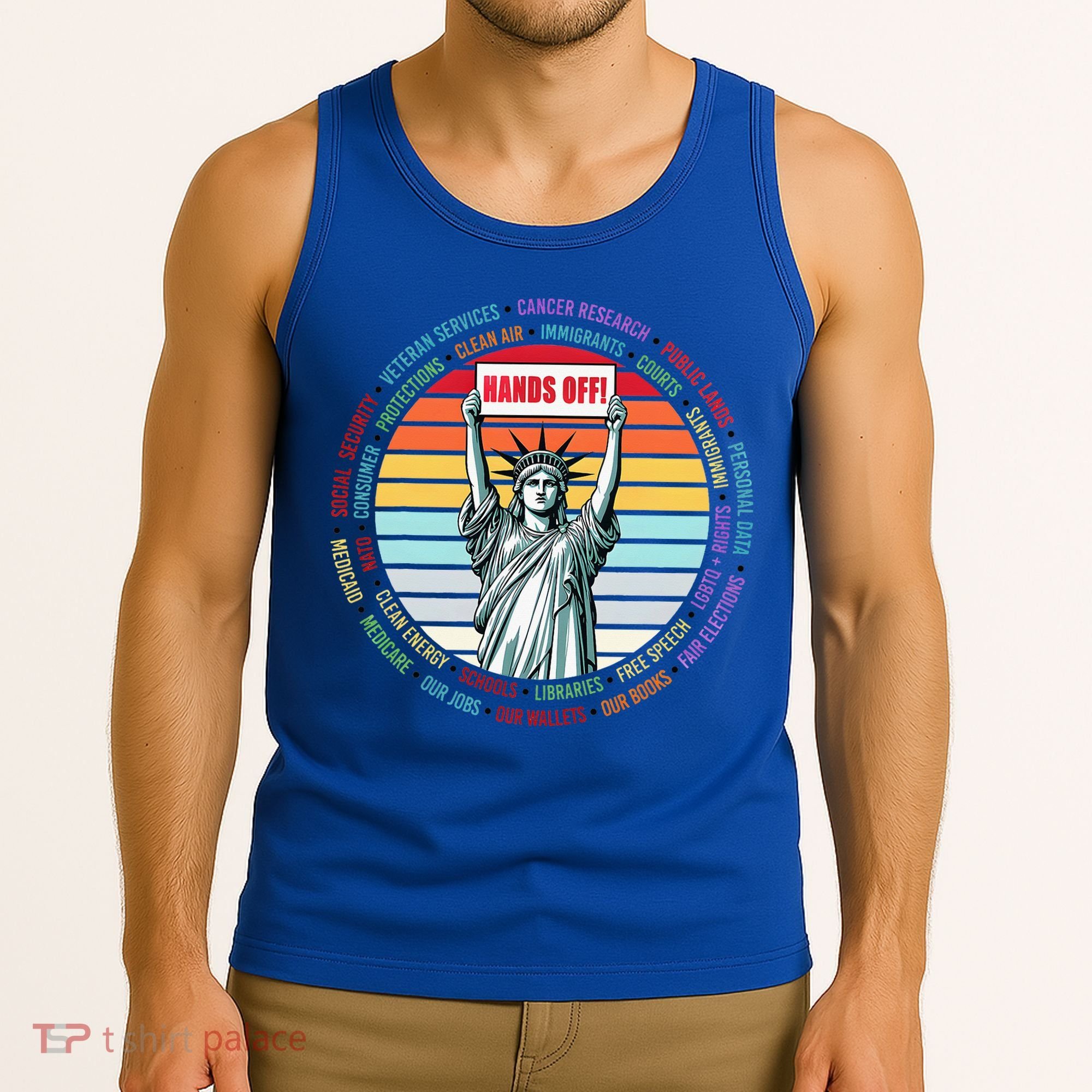 Resist Resistance Statue Of Liberty Hands Off Protest Tank Top