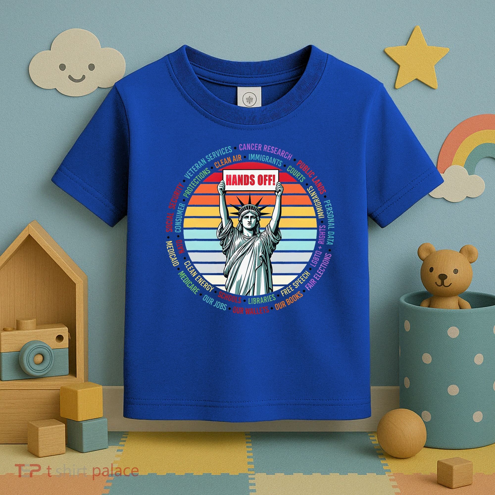 Resist Resistance Statue Of Liberty Hands Off Protest Toddler T-Shirt
