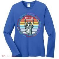 Resist Resistance Statue Of Liberty Hands Off Protest Women's Long Sleeve Shirt thumb 0