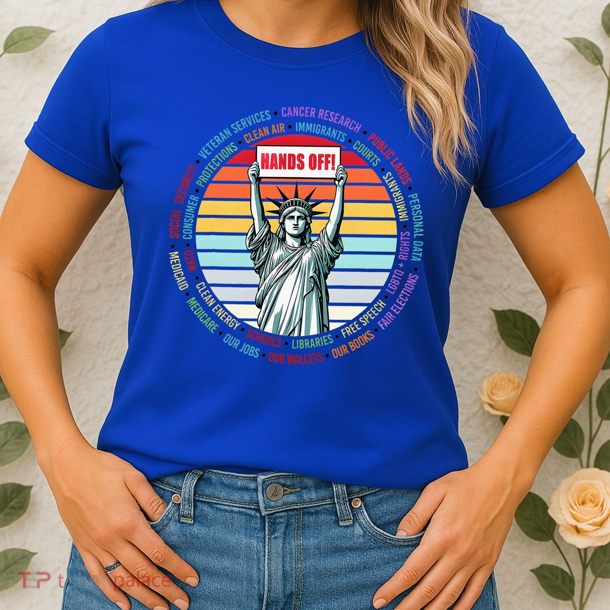 Resist Resistance Statue Of Liberty Hands Off Protest Women's T-Shirt