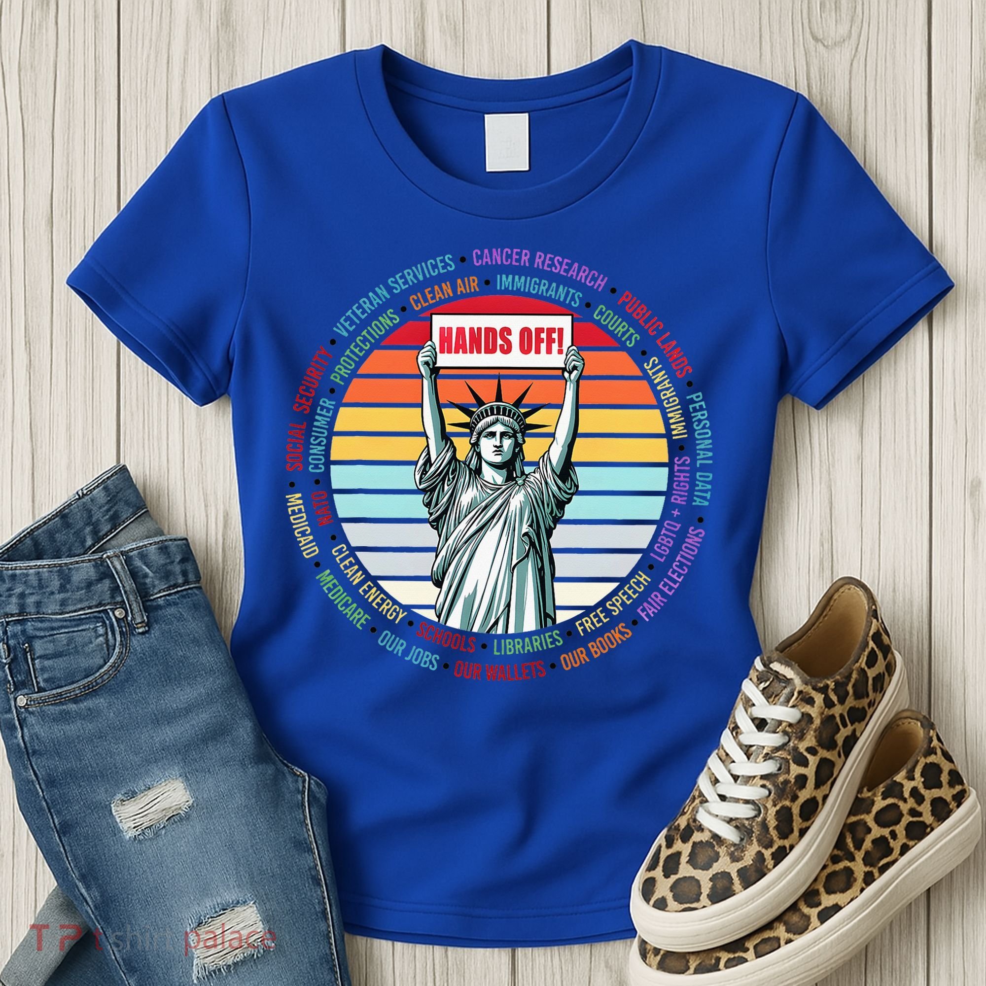 Resist Resistance Statue Of Liberty Hands Off Protest Women's T-Shirt