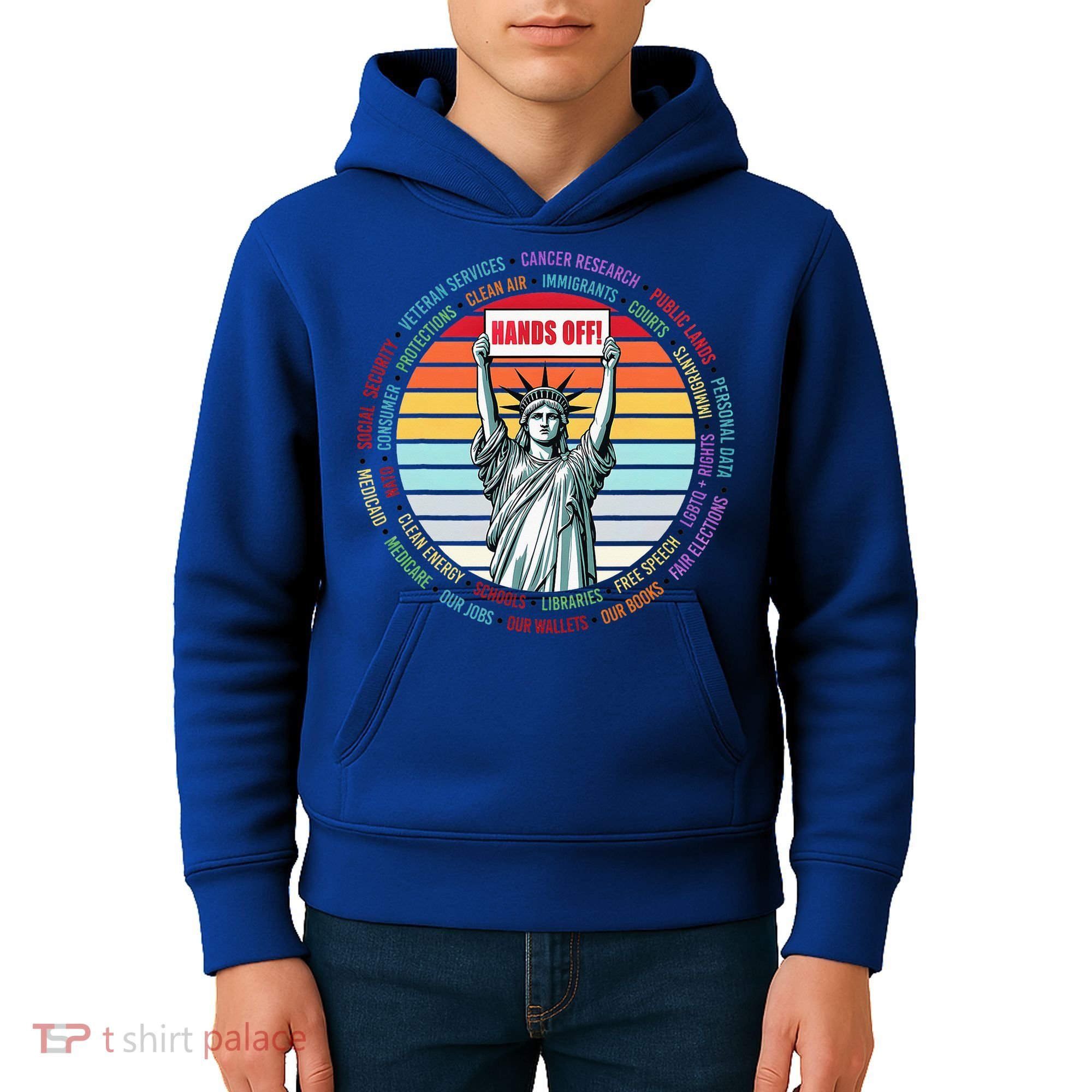 Resist Resistance Statue Of Liberty Hands Off Protest Kids Hoodie