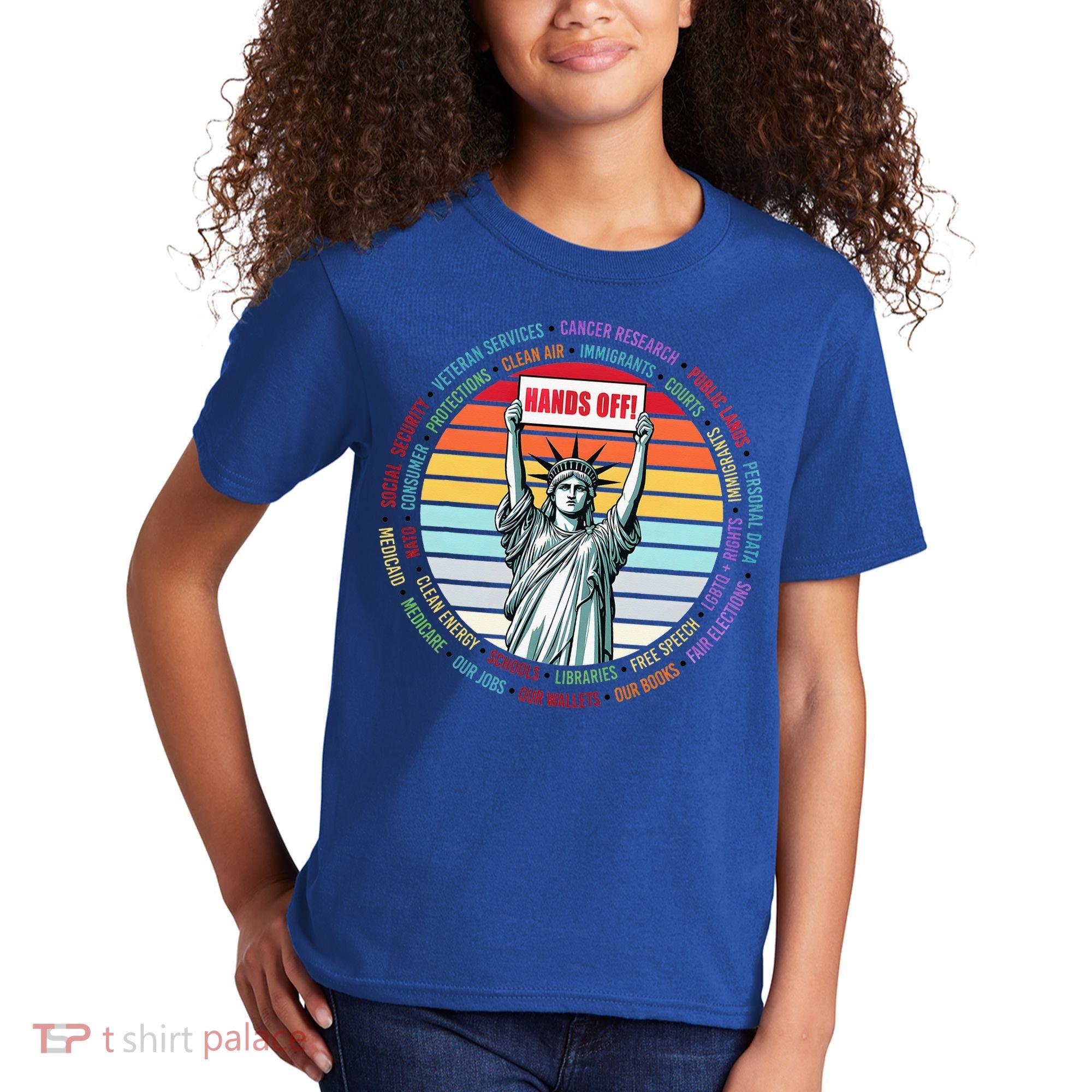 Resist Resistance Statue Of Liberty Hands Off Protest Kids T-Shirt