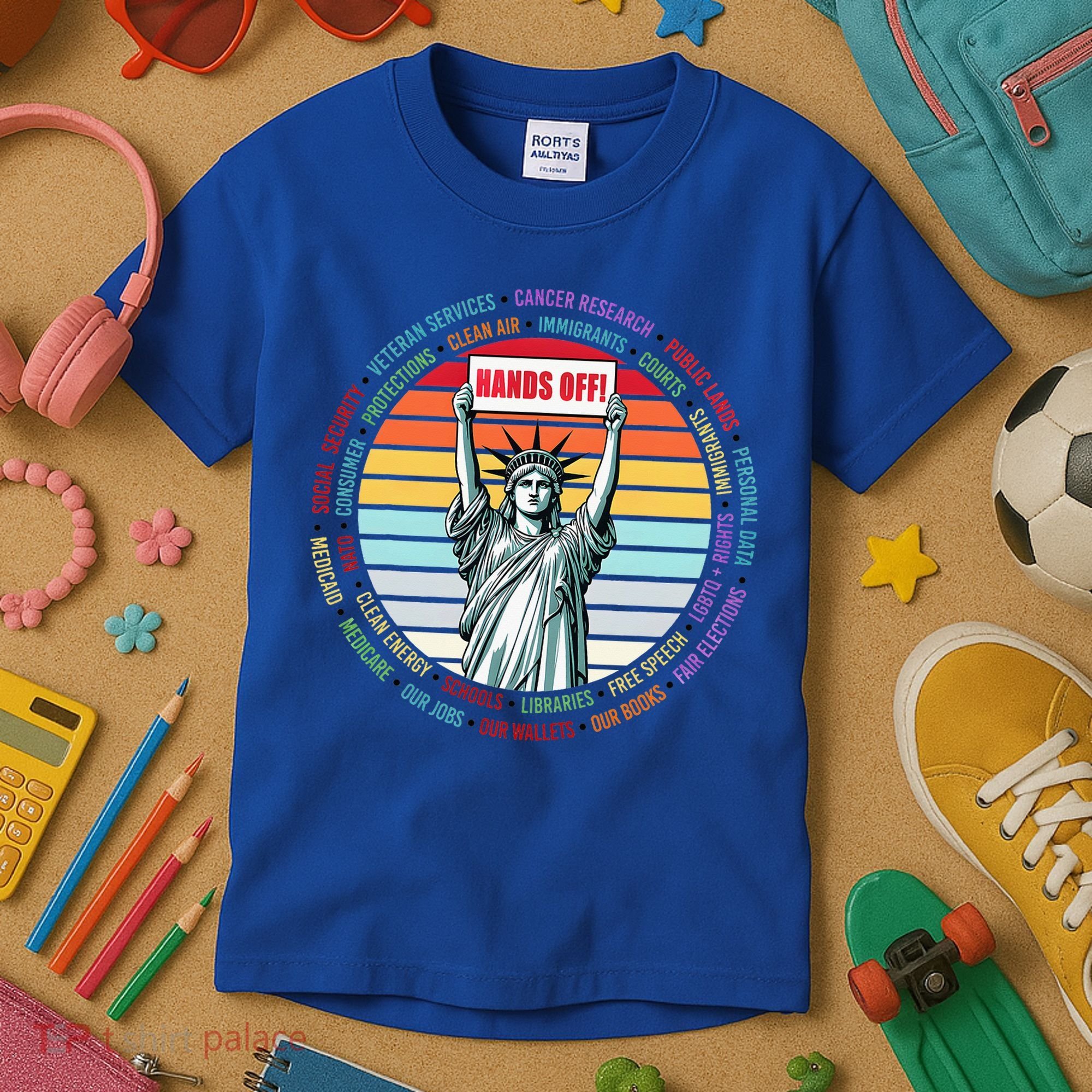Resist Resistance Statue Of Liberty Hands Off Protest Kids T-Shirt