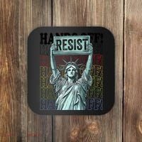 Resist Resistance Statue Of Liberty Hands Off Protest   Coaster thumb 0
