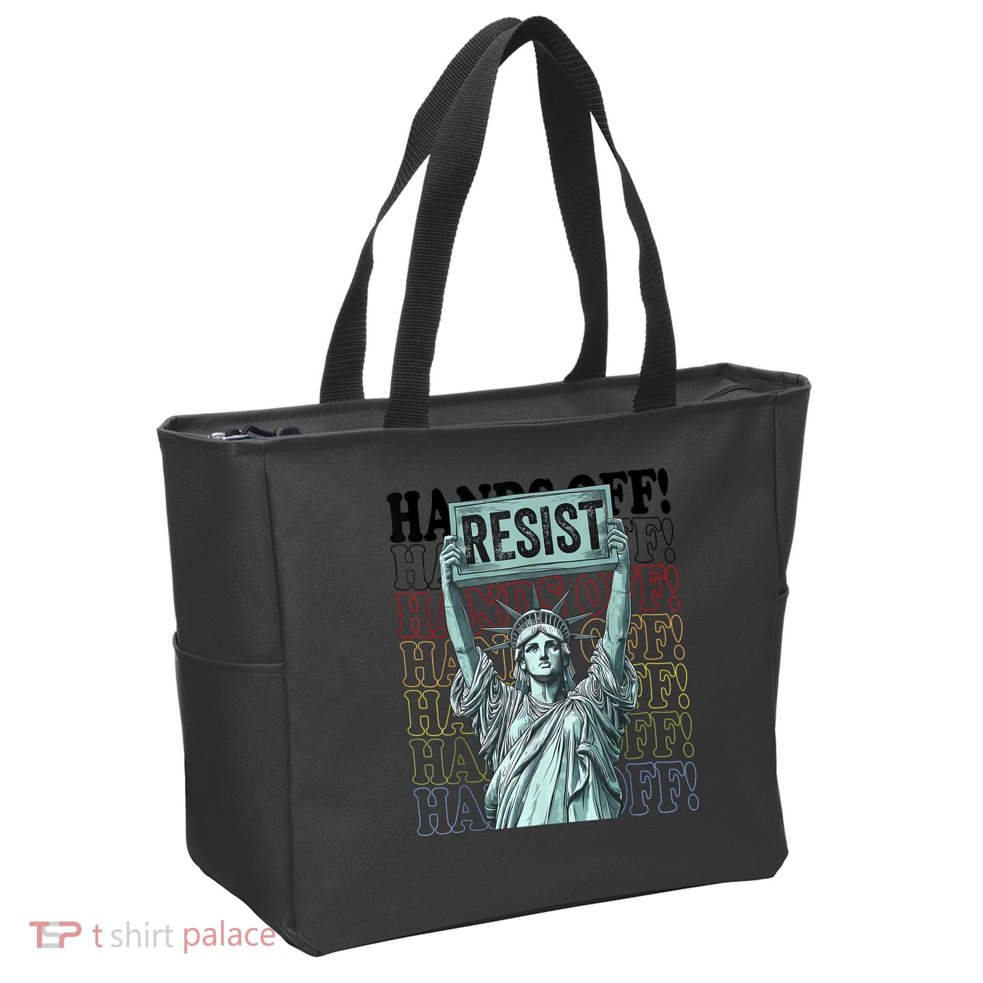 Resist Resistance Statue Of Liberty Hands Off Protest   Tote Bag