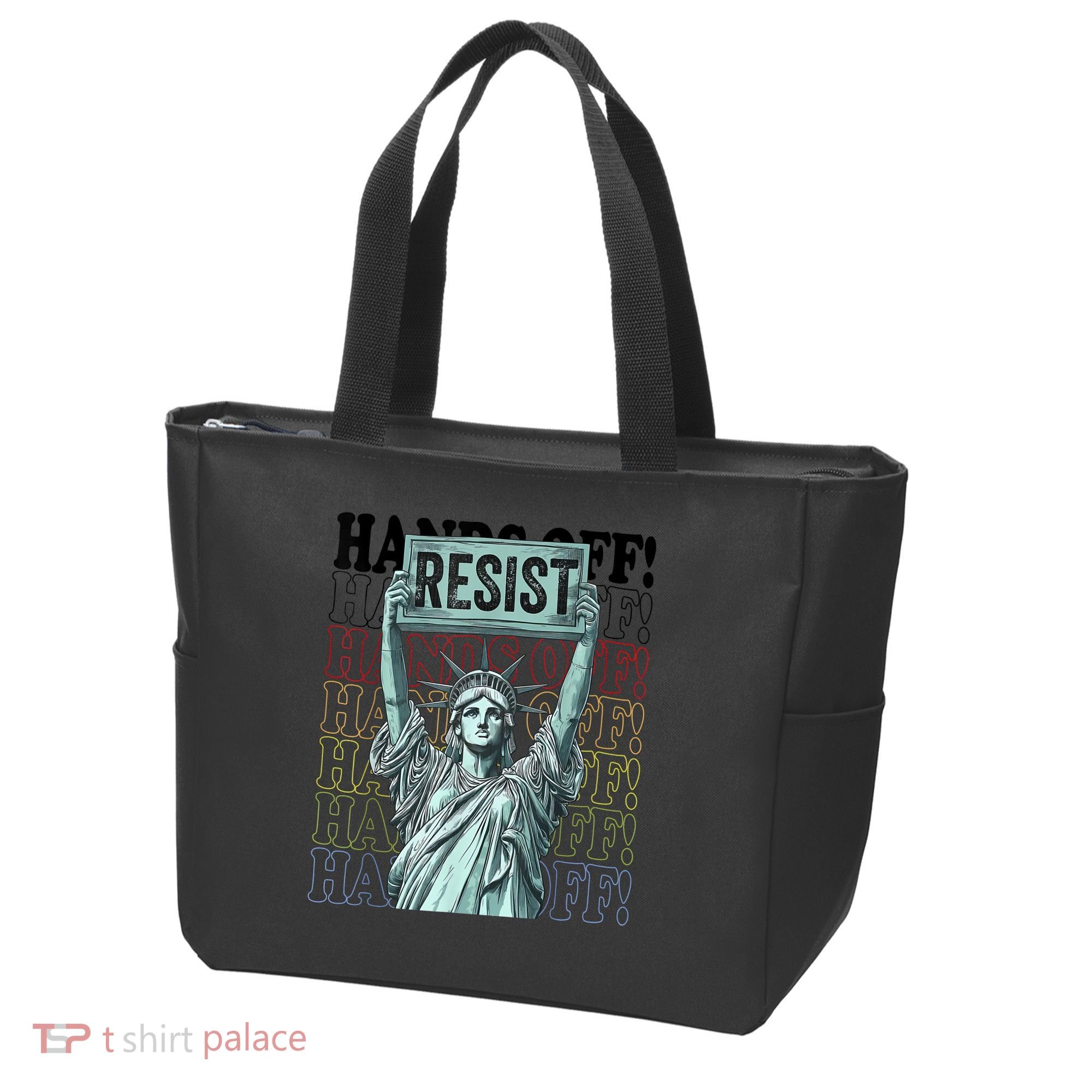 Resist Resistance Statue Of Liberty Hands Off Protest   Tote Bag