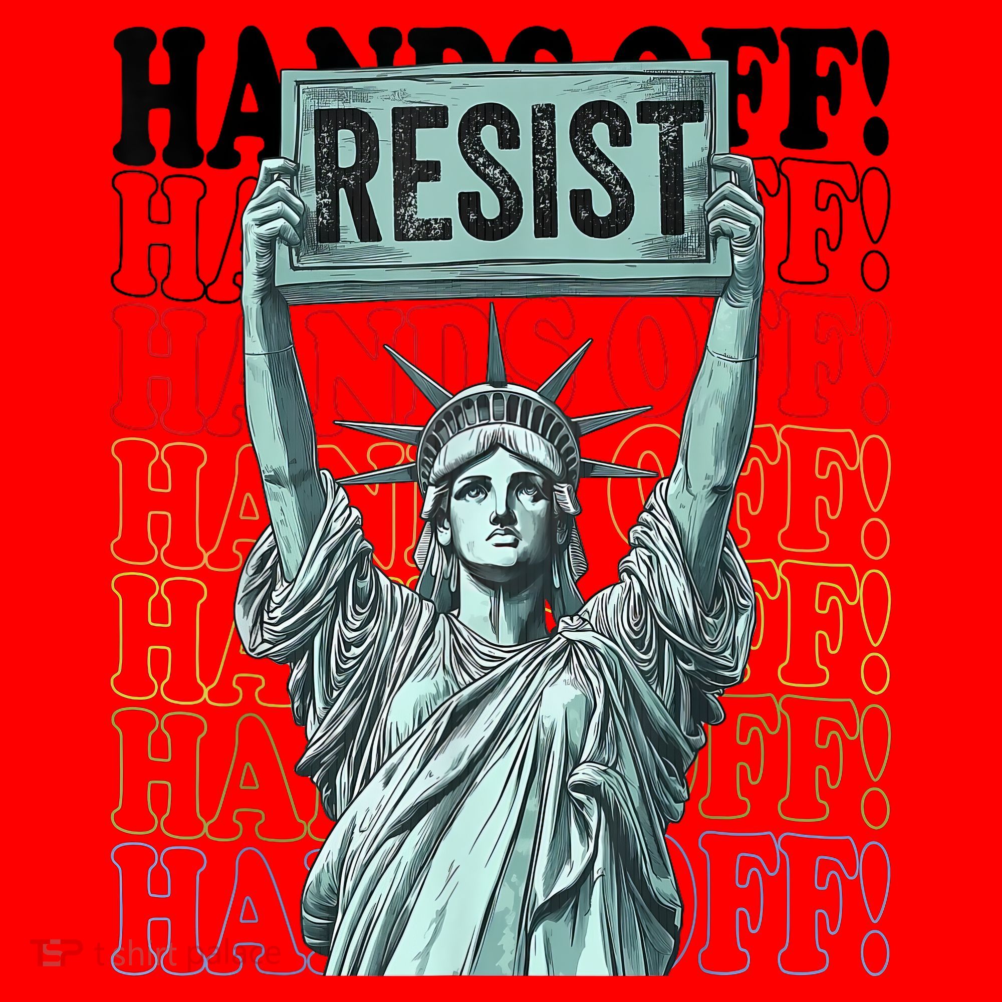 Resist Resistance Statue Of Liberty Hands Off Protest   Santa Hat