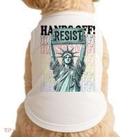 Resist Resistance Statue Of Liberty Hands Off Protest   Doggie Tank thumb 0