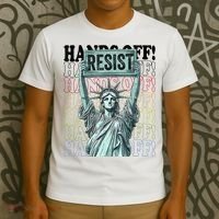 Resist Resistance Statue Of Liberty Hands Off Protest   T-Shirt thumb 3