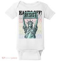Resist Resistance Statue Of Liberty Hands Off Protest   Baby Bodysuit thumb 0