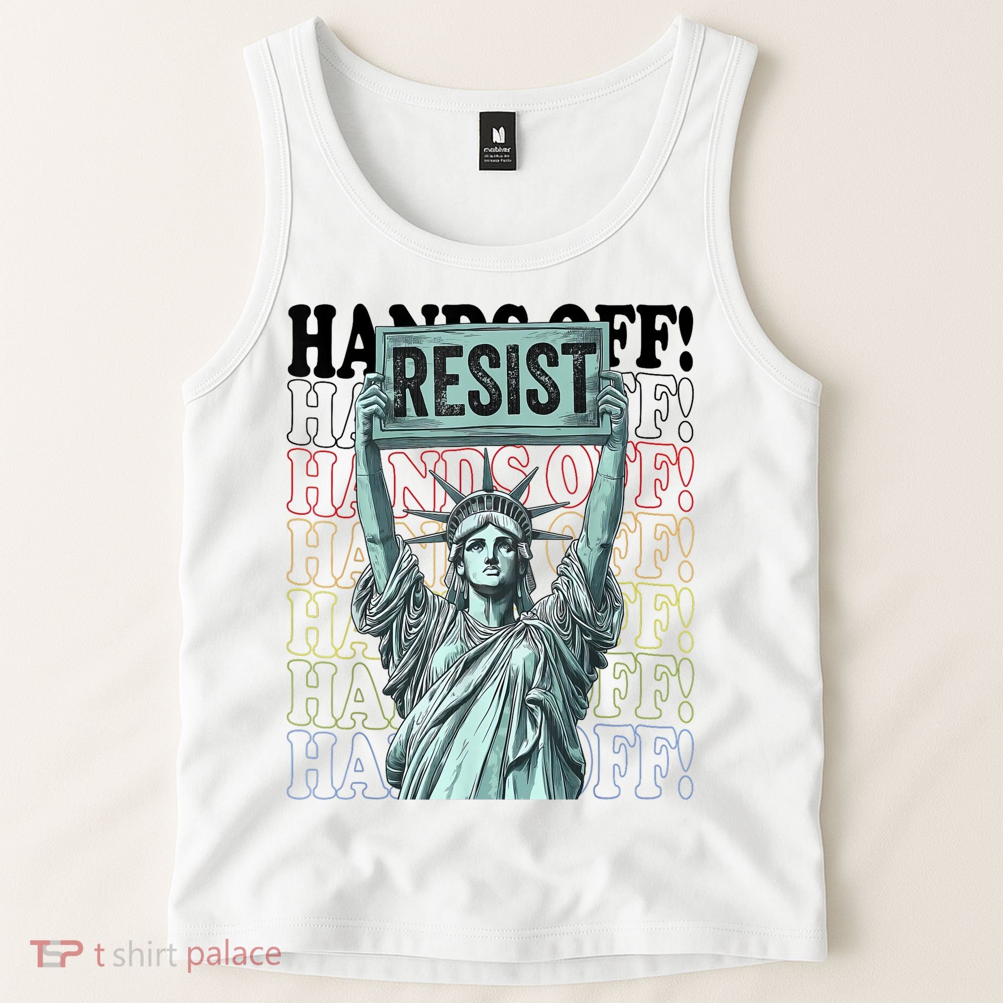 Resist Resistance Statue Of Liberty Hands Off Protest   Tank Top
