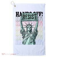 Resist Resistance Statue Of Liberty Hands Off Protest   Golf Towel thumb 0