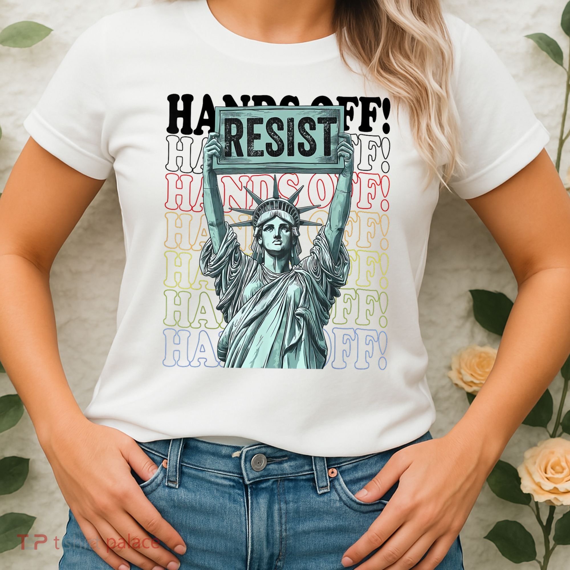 Resist Resistance Statue Of Liberty Hands Off Protest   Women's T-Shirt