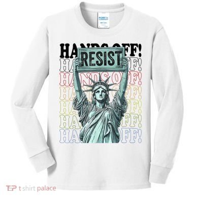 Resist Resistance Statue Of Liberty Hands Off Protest   Kids Long Sleeve Shirt