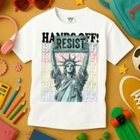 Resist Resistance Statue Of Liberty Hands Off Protest   Kids T-Shirt thumb 3