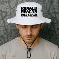 Ronald Reagan Sold Crack  Speak Truth Even If Your Voice Shakes Bucket Hat thumb 2